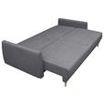 SCHLAFSOFA Webstoff Grau  - Buchefarben/Grau, KONVENTIONELL, Holz/Textil (220/90/95cm) - Carryhome