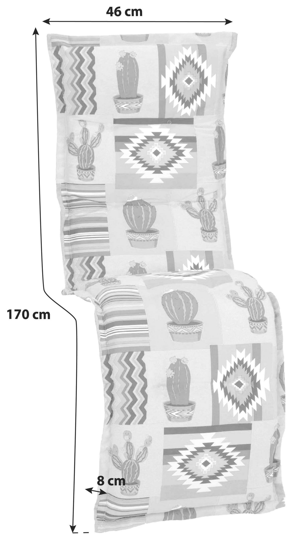 RELAXSESSELAUFLAGE in  Kaktus  - Design (170/46/8cm) - Gardenson