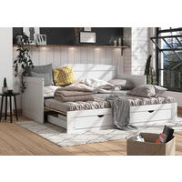 AUSZIEHBETT 200/100-236 cm  in Weiß  - Naturfarben/Weiß, MODERN, Holz/Holzwerkstoff (200/100-236cm) - MID.YOU