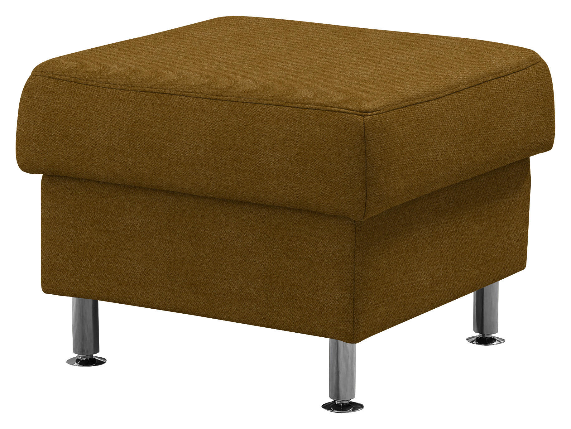 HOCKER Textil Currygelb  - Currygelb/Alufarben, Konventionell, Textil/Metall (60/46/60cm) - Beldomo Comfort