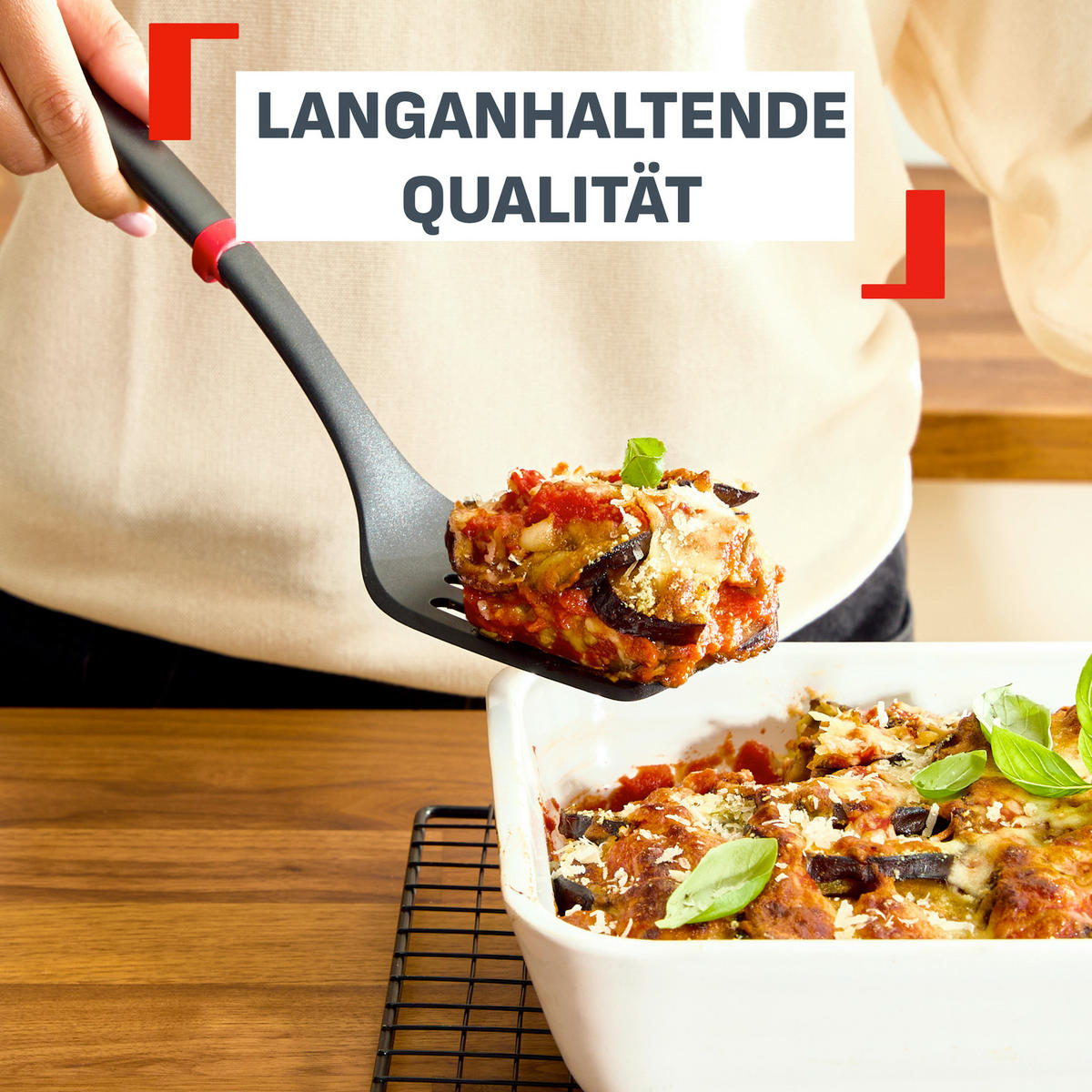 KÜCHENHELFERSET Ingenio  - Graubraun/Rot, Basics, Kunststoff - Tefal