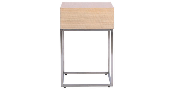 NACHTKÄSTCHEN in furniert Eiche Silberfarben, Eichefarben  - Eichefarben/Silberfarben, Basics, Holz/Holzwerkstoff (40/62/40cm) - Xora