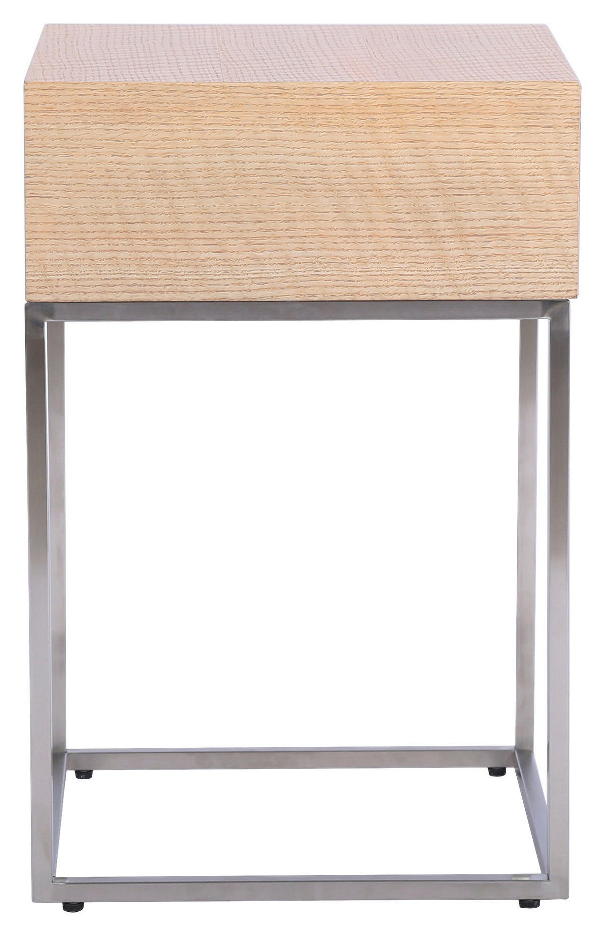 NACHTKÄSTCHEN in furniert Eiche Silberfarben, Eichefarben  - Eichefarben/Silberfarben, Basics, Holz/Holzwerkstoff (40/62/40cm) - Xora