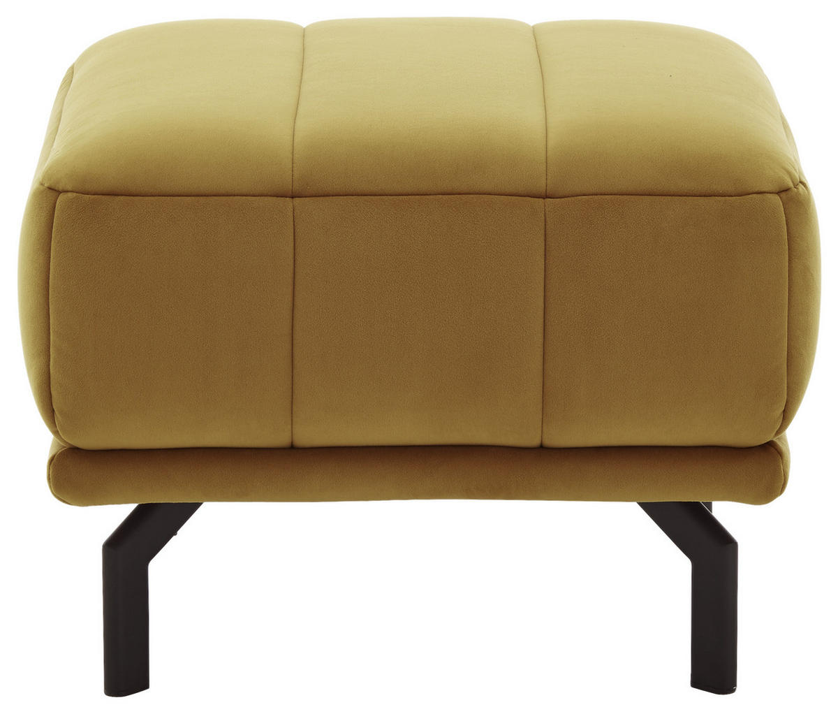 ECKSOFA in Velours Currygelb  293/195 cm  - Currygelb/Schwarz, Design, Textil/Metall (293/195cm) - Beldomo Style