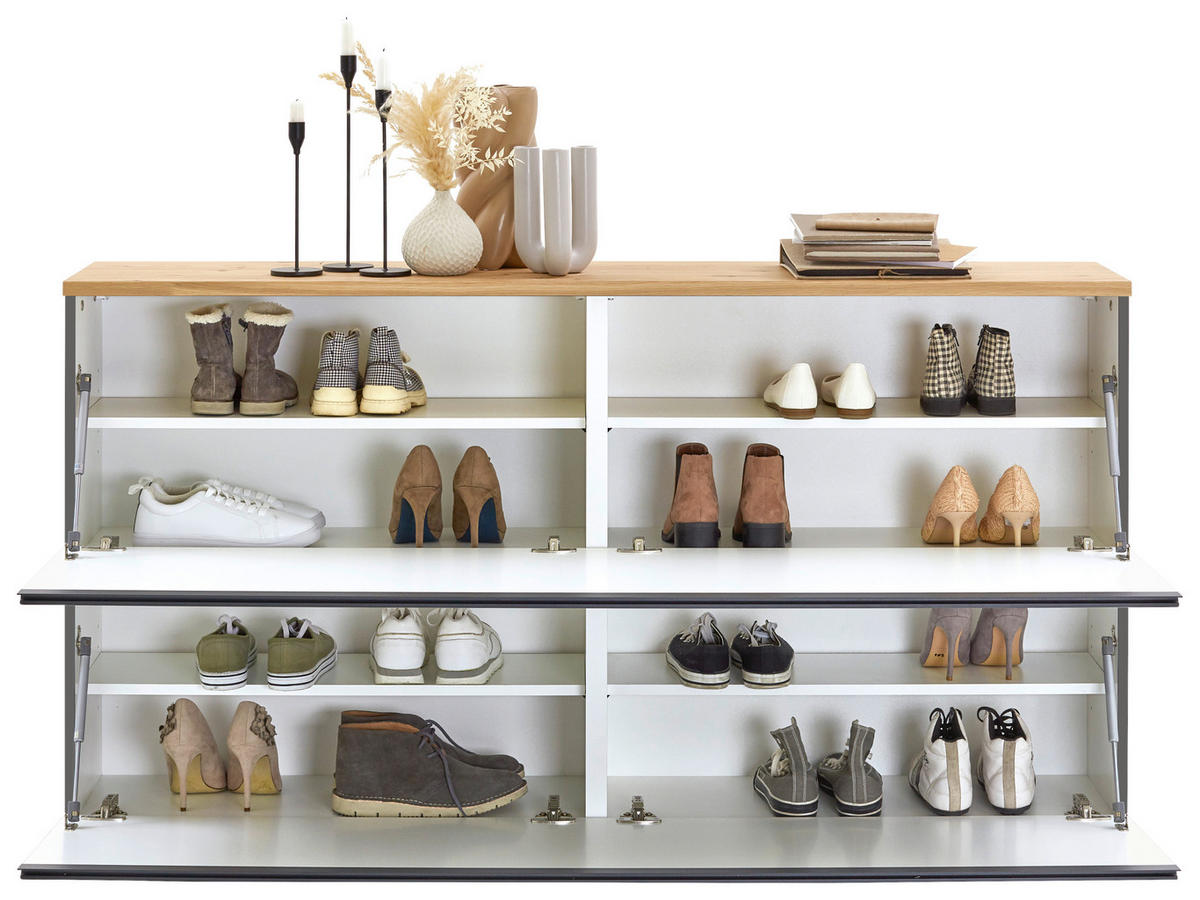 GARDEROBE 4-teilig  in 160/20/31 cm  - Eichefarben/Grau, Design, Holz (160/20/31cm) - Dieter Knoll