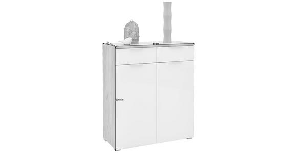 SCHUHSCHRANK 89/105/40 cm - Eichefarben/Silberfarben, Design, Glas/Holzwerkstoff (89/105/40cm) - Voleo