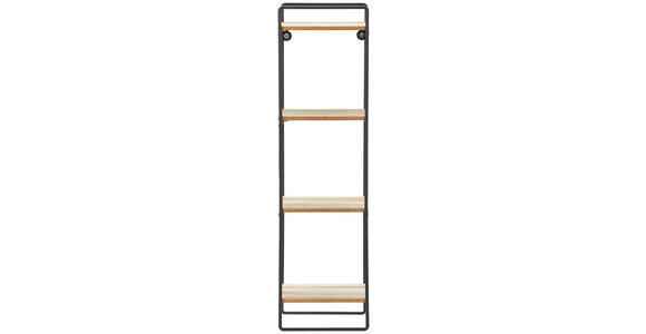 WANDREGAL Naturfarben, Schwarz - Schwarz/Naturfarben, Trend, Holzwerkstoff/Metall (14/49/12cm) - Carryhome