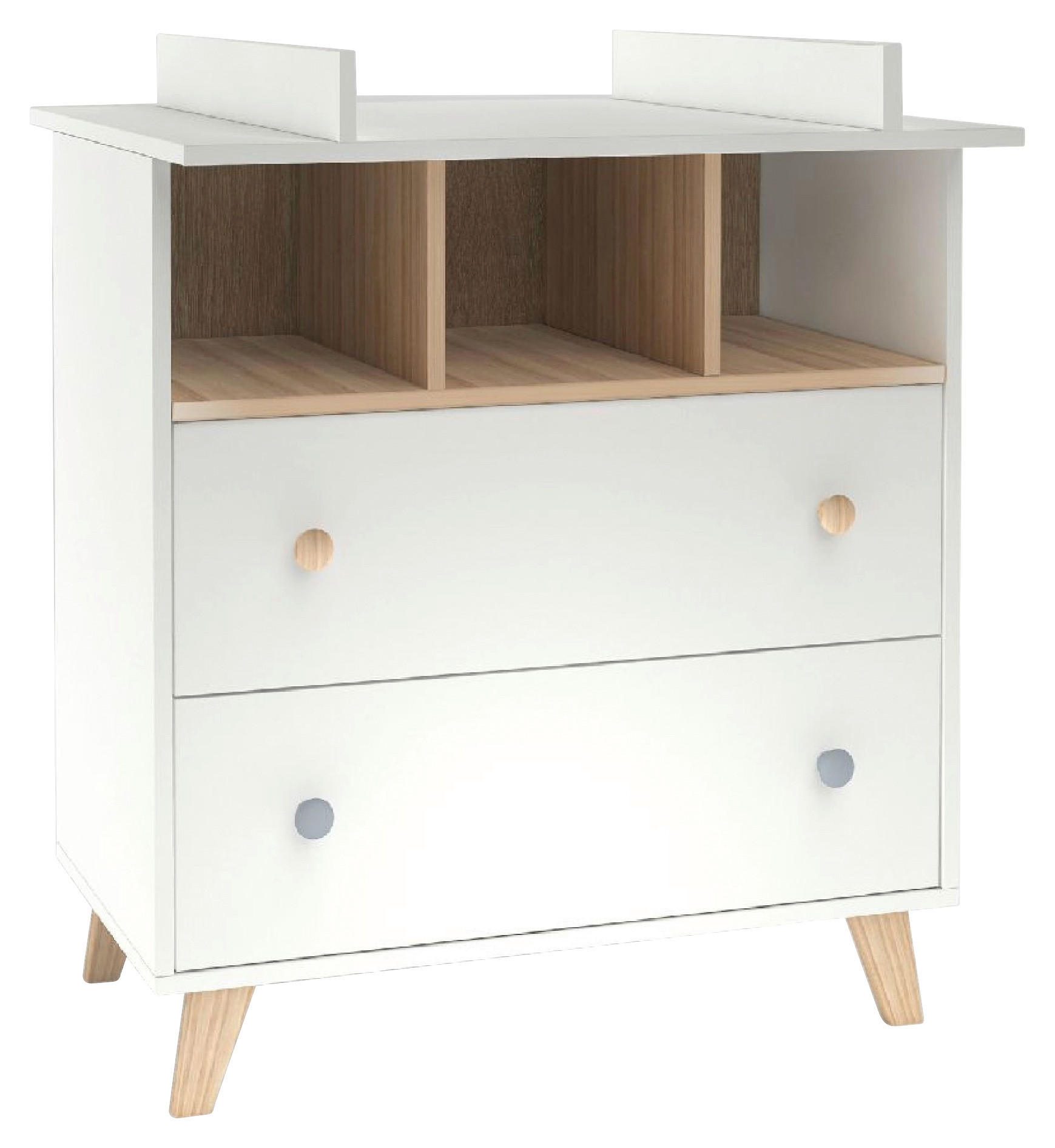 WICKELAUFSATZ Colette  - Weiß Hochglanz, Basics, Holzwerkstoff (74/8/86cm)