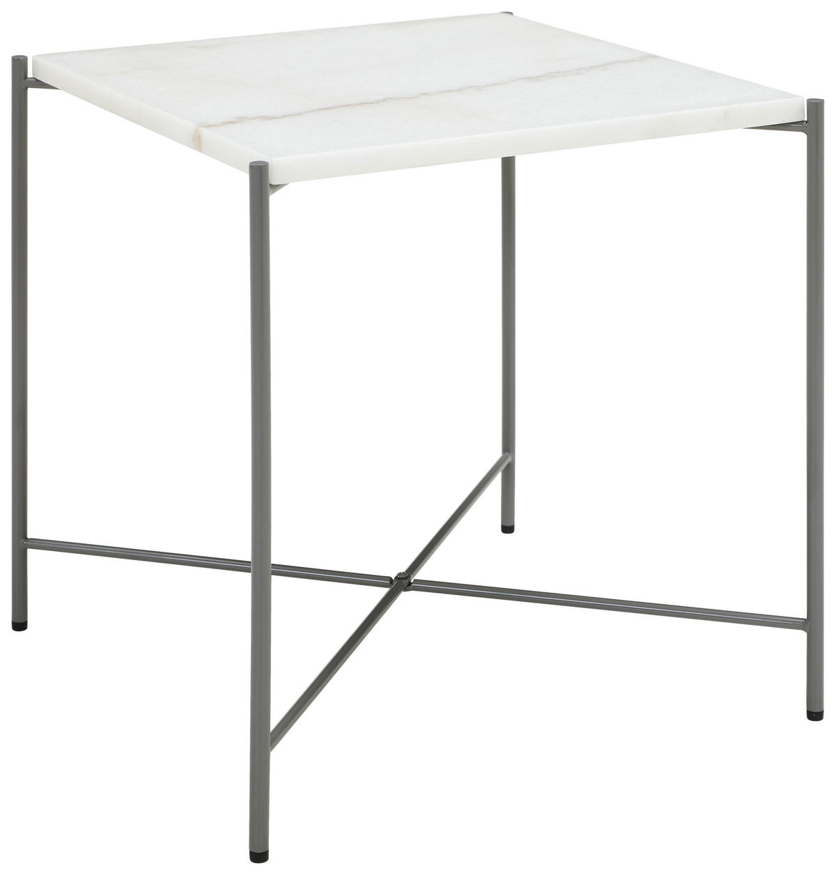 BEISTELLTISCH 40/40/40 cm Grau, Weiß quadratisch  - Dunkelgrau/Weiß, Trend, Stein/Metall (40/40/40cm) - Landscape