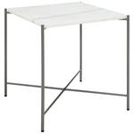 BEISTELLTISCH 40/40/40 cm Grau, Weiß quadratisch  - Dunkelgrau/Weiß, Trend, Stein/Metall (40/40/40cm) - Landscape