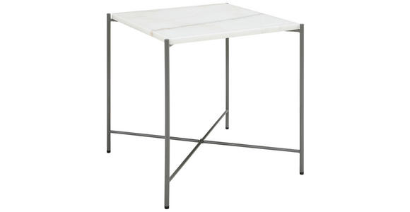 BEISTELLTISCH 40/40/40 cm Grau, Weiß quadratisch  - Dunkelgrau/Weiß, Trend, Stein/Metall (40/40/40cm) - Landscape