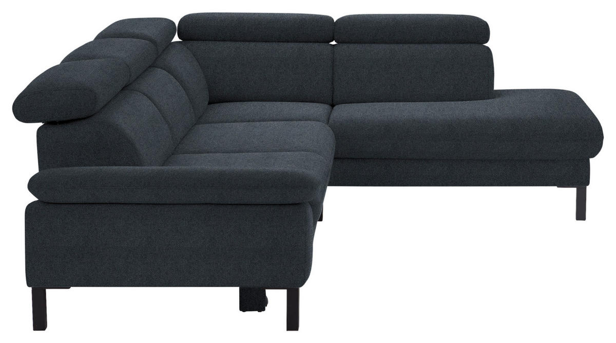 ECKSOFA in Flachgewebe Anthrazit  - Anthrazit/Schwarz, Design, Holzwerkstoff/Textil (272/217cm) - Pure Home Comfort