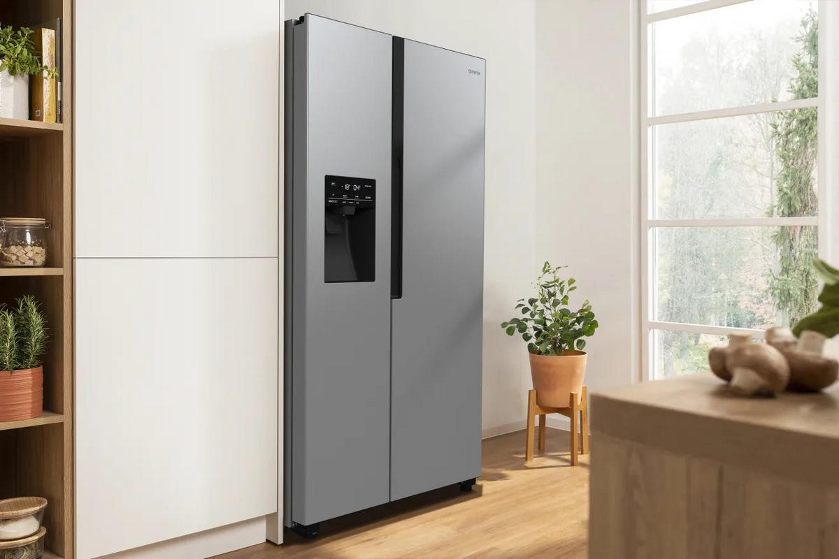 SIDE-BY-SIDE 91,5/178,6/69,8 cm NRR9185ESXL  - Edelstahlfarben, MODERN, Glas/Kunststoff (91,5/178,6/69,8cm) - Gorenje