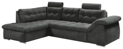 ECKSOFA in Mikrovelours Anthrazit  - Anthrazit, KONVENTIONELL, Holzwerkstoff/Kunststoff (193/283cm) - MID.YOU