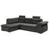 ECKSOFA Anthrazit Mikrovelours  - Anthrazit, KONVENTIONELL, Kunststoff/Textil (193/283cm) - MID.YOU