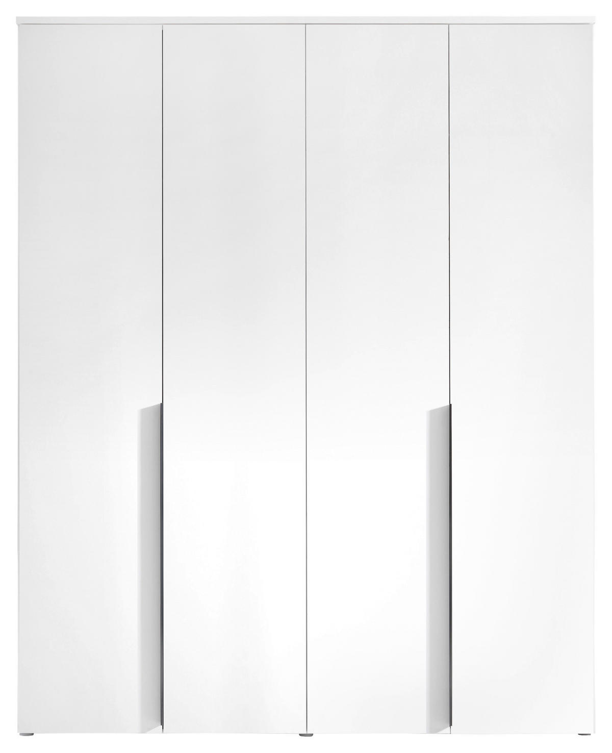 DREHTÜRENSCHRANK 180/225/52 cm 4-türig Weiß  - Schwarz/Weiß, MODERN, Holzwerkstoff/Kunststoff (180/225/52cm) - MID.YOU