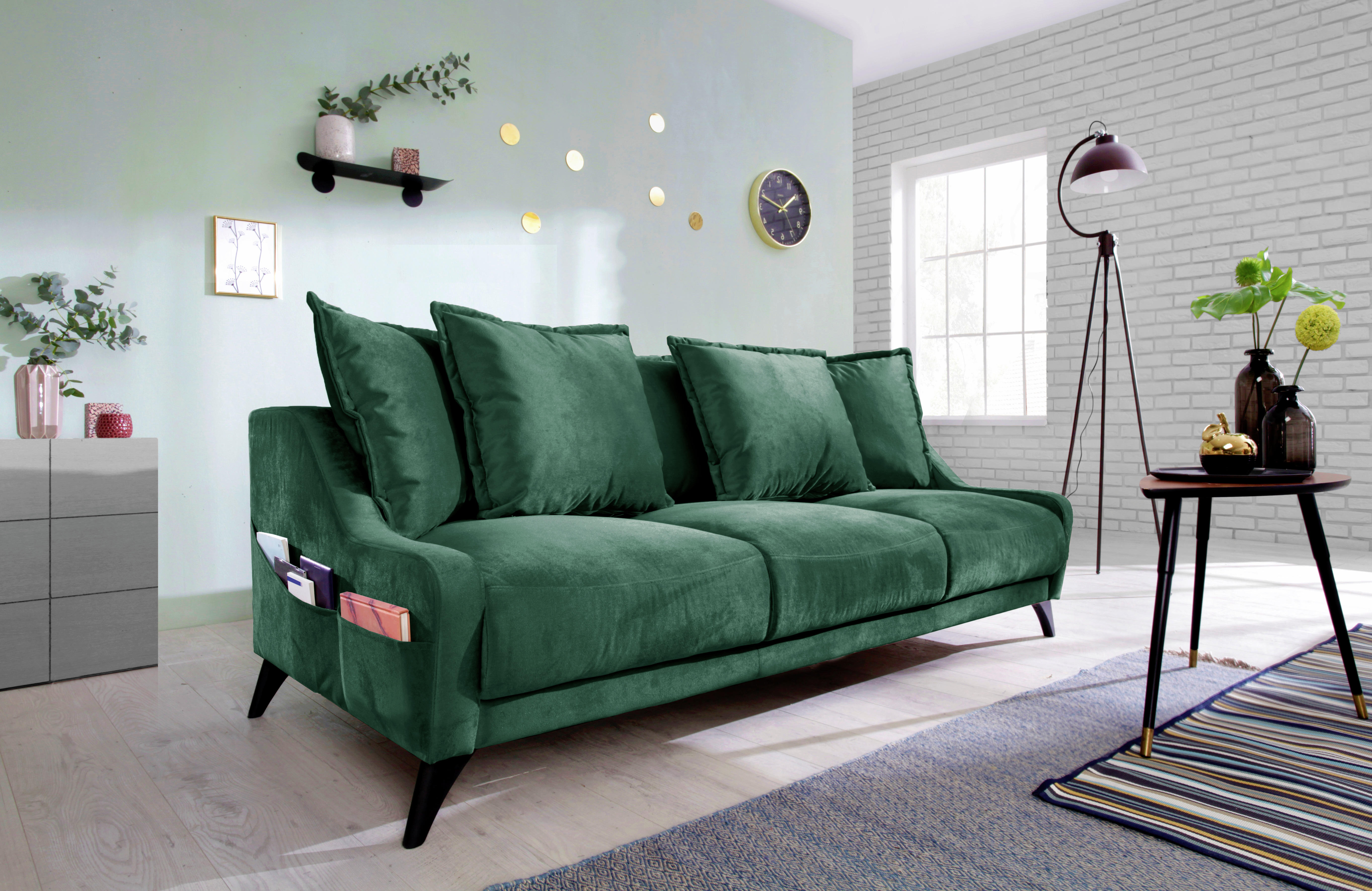 3-SITS SOFFA i textil smaragdgrön  - smaragdgrön/svart, Basics, trä/träbaserade material (200/90/95cm) - MID.YOU