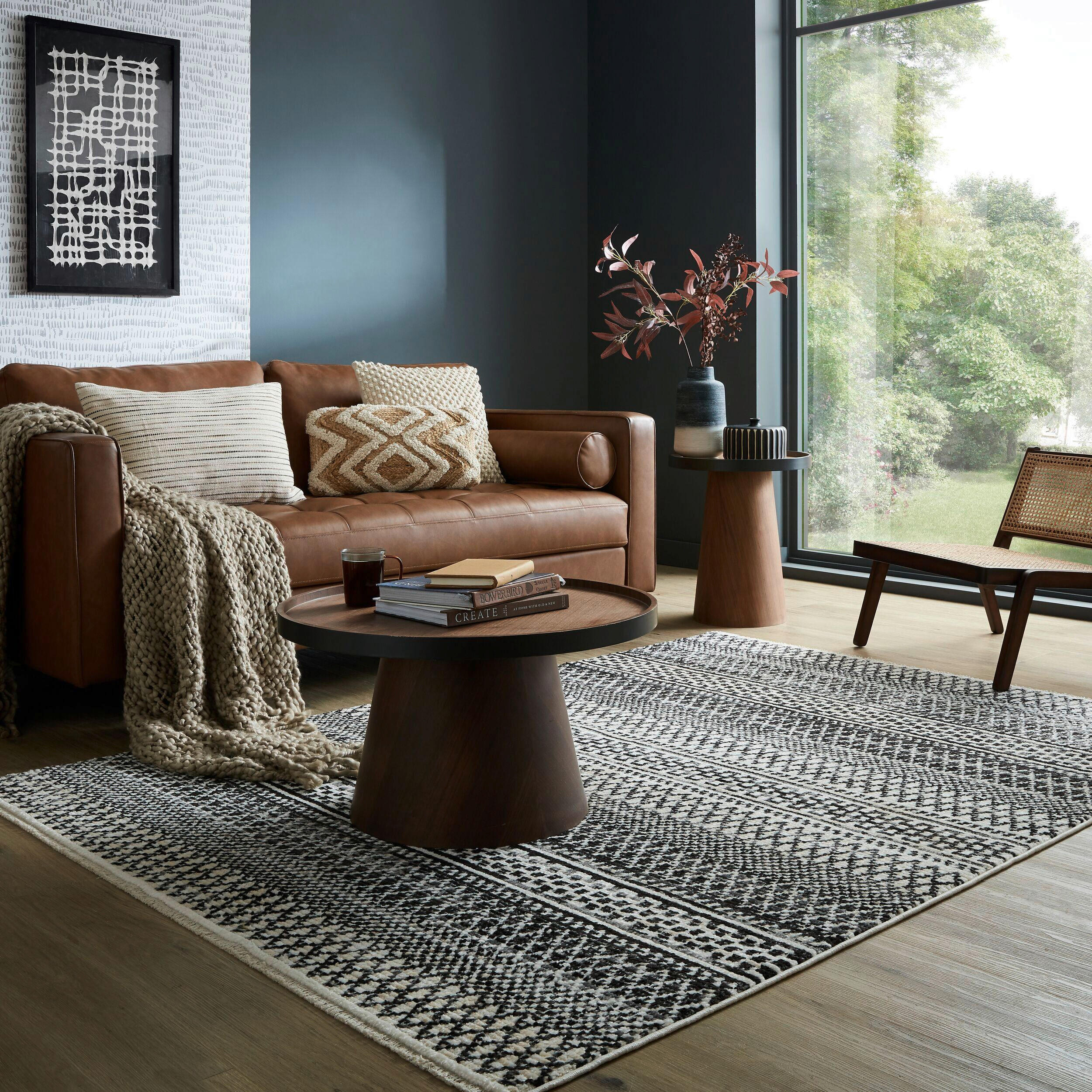 FLACHWEBETEPPICH 200/300 cm Santiago Schwarz, Weiß  - Schwarz/Weiß, Basics, Textil (200/300cm) - Xora