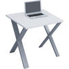SCHREIBTISCH 80/50/76 cm  in Silberfarben, Weiss  - Weiss/Silberfarben, Modern, Holzwerkstoff/Metall (80/50/76cm) - MID.YOU