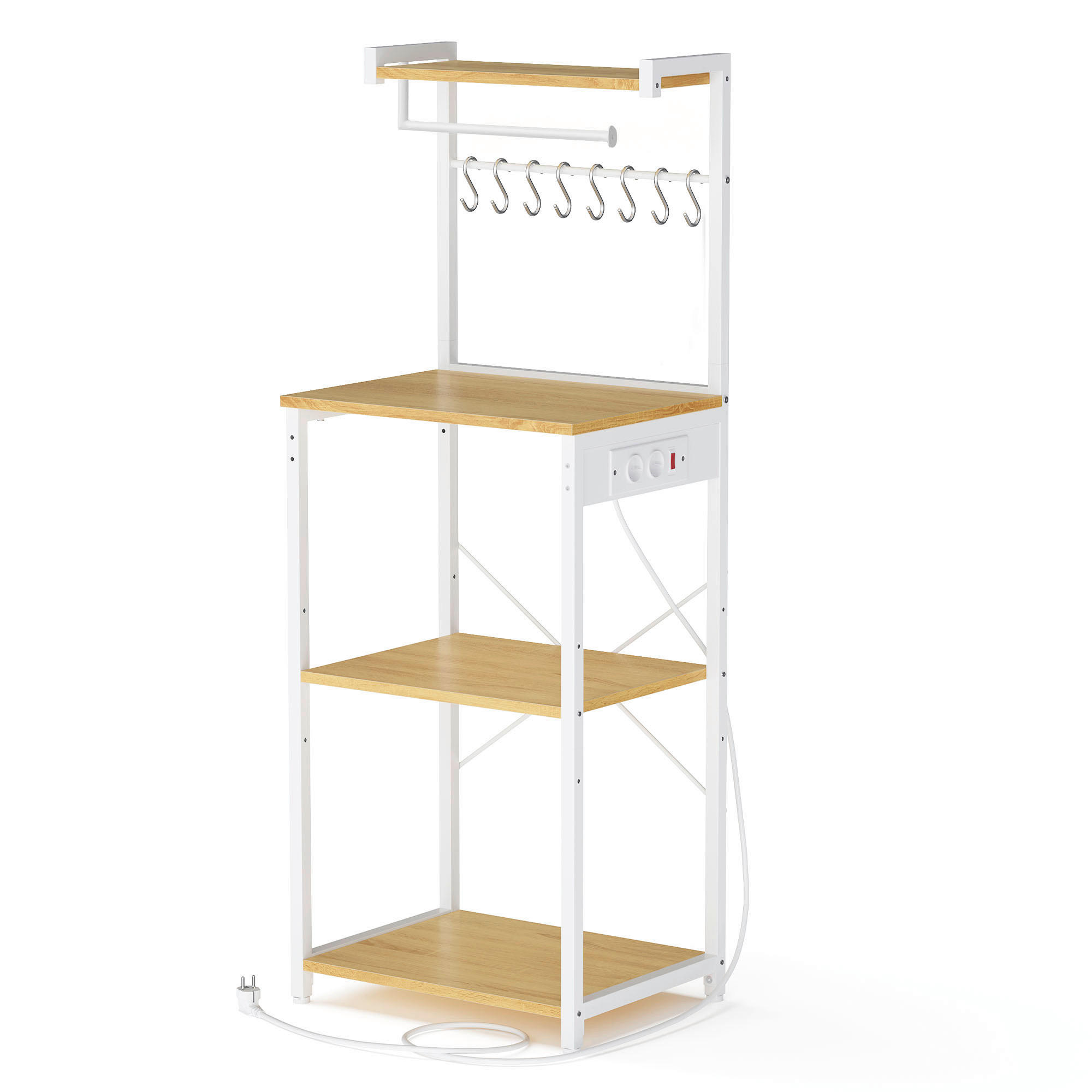 KÜCHENREGAL  - Eichefarben/Weiß, Trend, Holzwerkstoff/Metall (45/140/40cm) - Boxxx