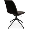STUHL  in Aluminium Echtleder pigmentiert Metall, Leder  - Dunkelbraun/Schwarz, Design, Leder/Metall (46/81,5-84,5/55cm) - Johann Jakob