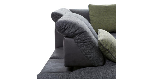 ECKSOFA Dunkelgrau Chenille - Chromfarben/Dunkelgrau, Design, Textil (242/313cm) - Xora