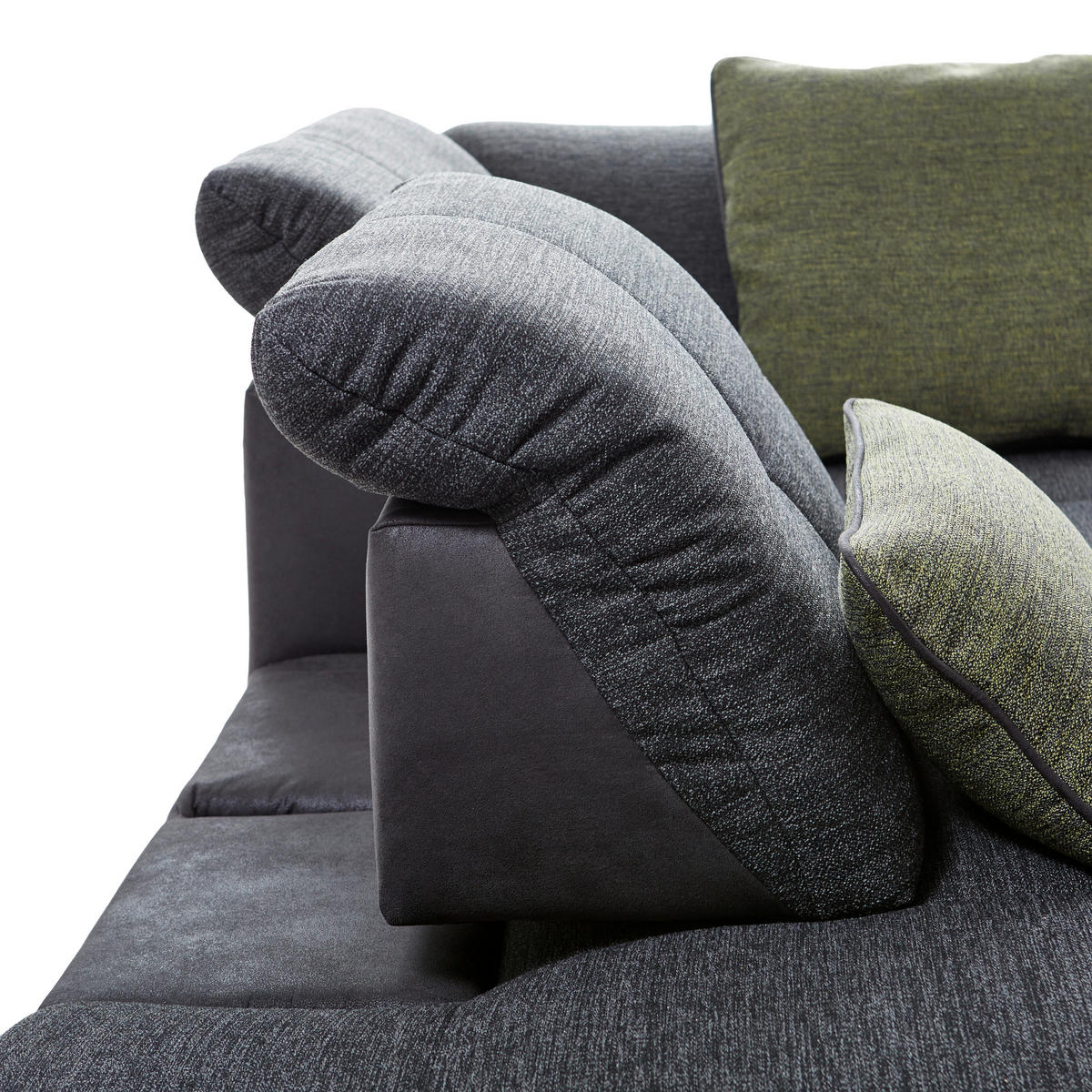 ECKSOFA Dunkelgrau Chenille  - Chromfarben/Dunkelgrau, Design, Textil (242/313cm) - Xora