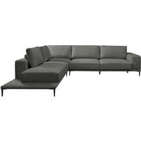 ECKSOFA  in Leinwand Graphitfarben  271/318 cm  - Schwarz/Graphitfarben, Design, Textil/Metall (271/318cm) - Belluti