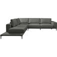 ECKSOFA  in Leinwand Graphitfarben  271/318 cm  - Schwarz/Graphitfarben, Design, Textil/Metall (271/318cm) - Belluti