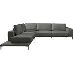 ECKSOFA  in Leinwand Graphitfarben  271/318 cm  - Schwarz/Graphitfarben, Design, Textil/Metall (271/318cm) - Belluti