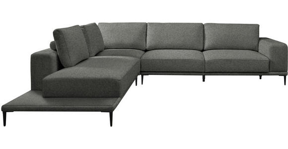 ECKSOFA  in Leinwand Graphitfarben  271/318 cm  - Schwarz/Graphitfarben, Design, Textil/Metall (271/318cm) - Belluti
