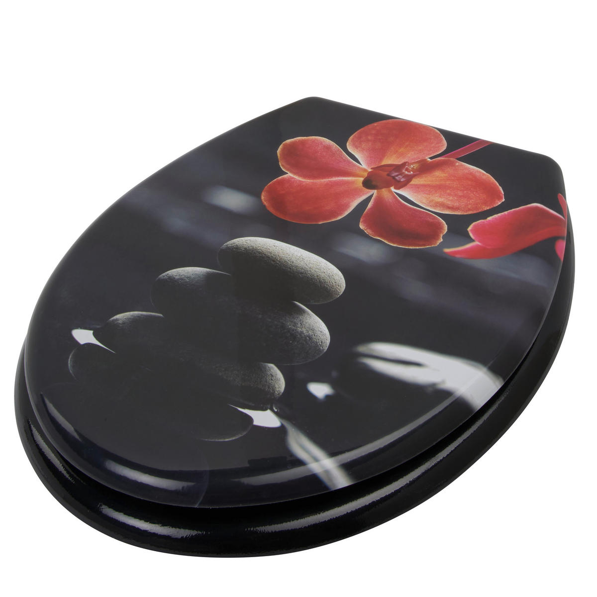 WC-SITZ Schwarz  - Schwarz, Basics, Kunststoff (45/36/5cm)