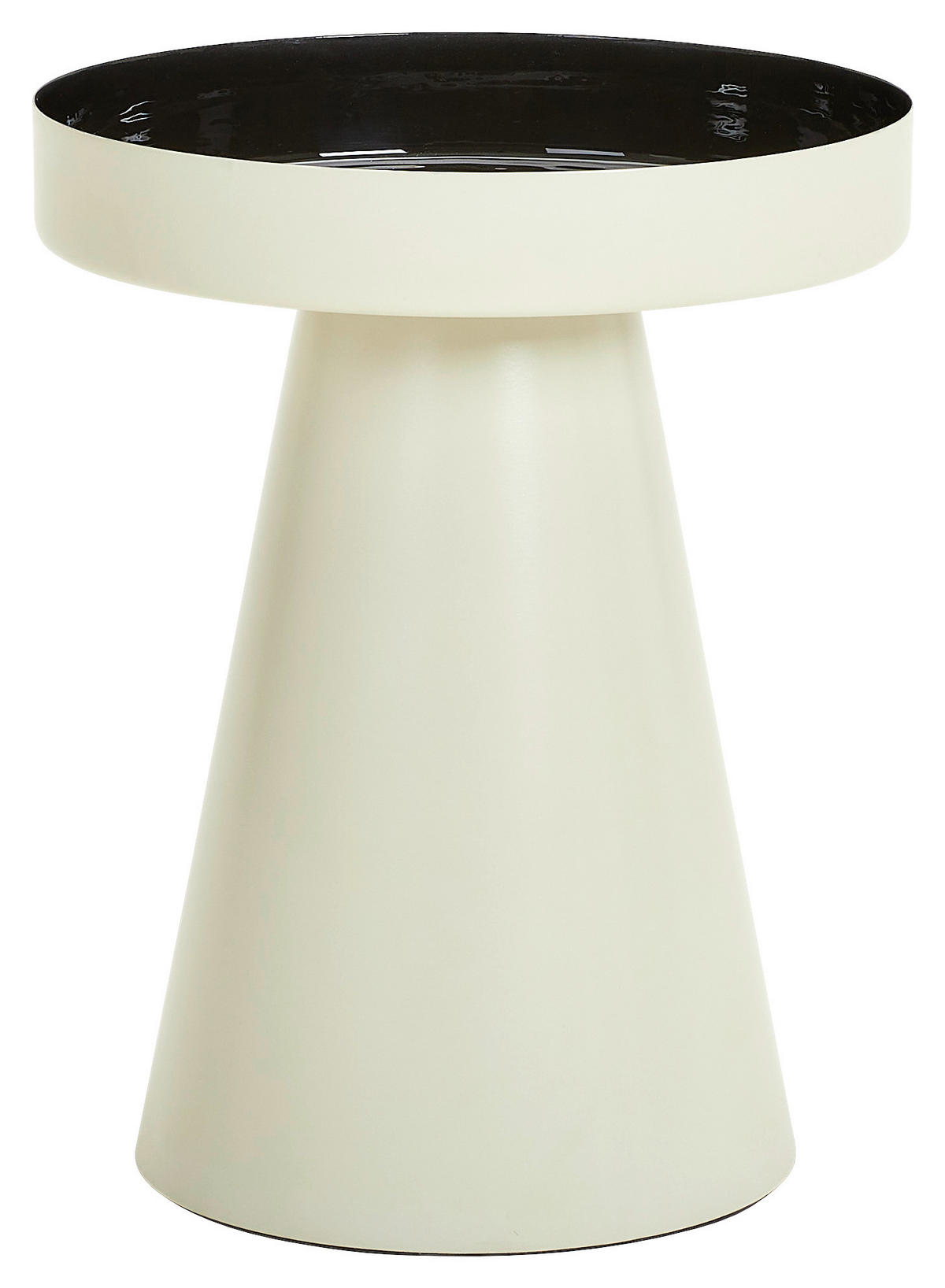 BEISTELLTISCH 36/36/43 cm Schwarz, Hellgrau rund  - Hellgrau/Schwarz, Design, Metall (36/36/43cm) - Carryhome