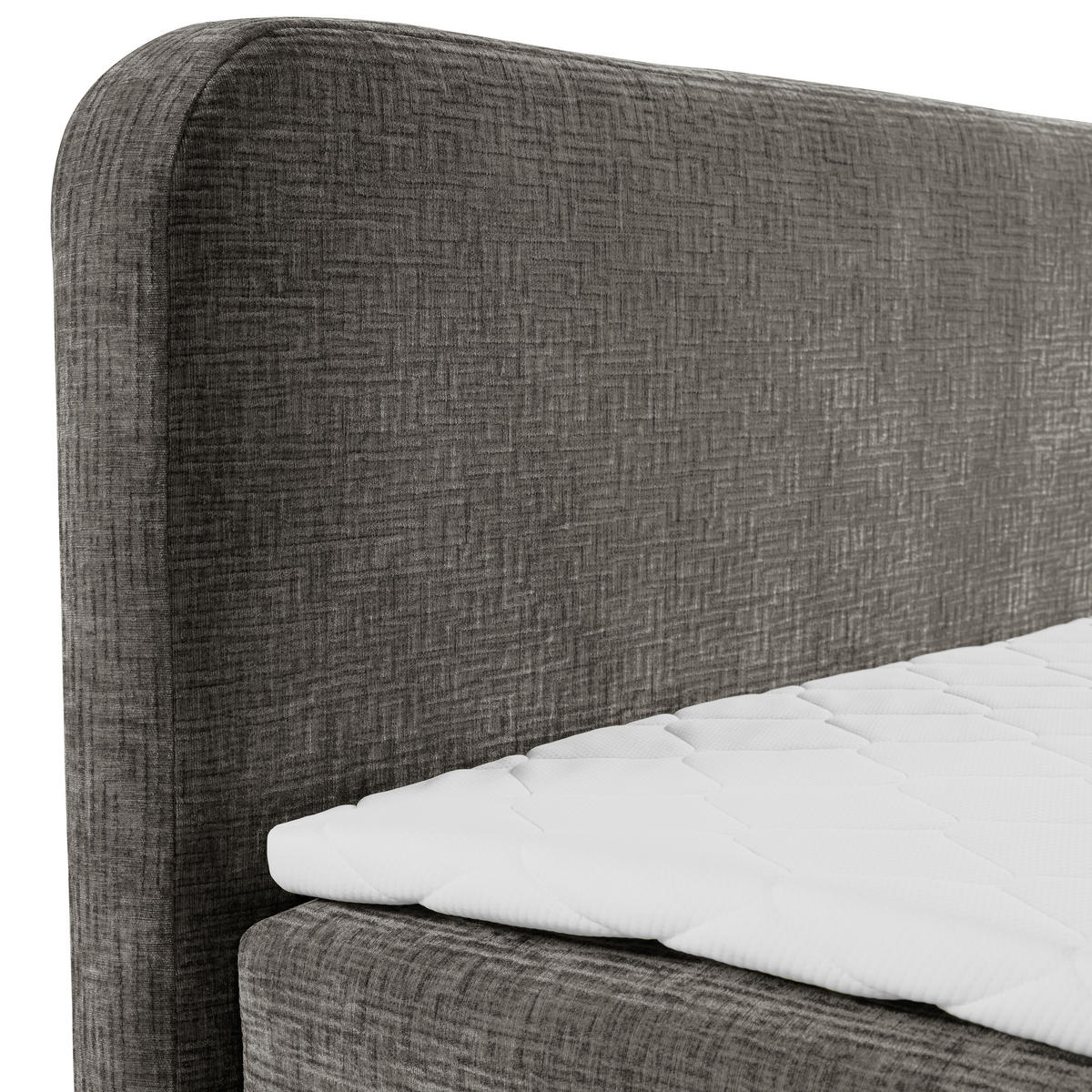 BOX-ÁGY 180/200 cm  szürke  - fekete/szürke, Modern, műanyag/textil (180/200cm) - MID.YOU