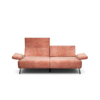 2,5-SITZER in Samt Rosa  - Schwarz/Rosa, Design, Textil/Metall (204-234/85/86-94cm) - SENSOO