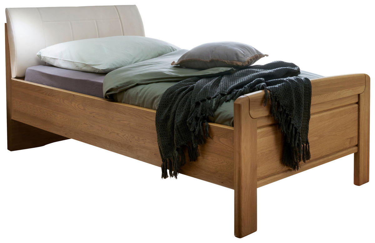 BETT 100/200 cm  in Eichefarben, Champagner  - Champagner/Eichefarben, KONVENTIONELL, Holz (100/200cm) - Venda