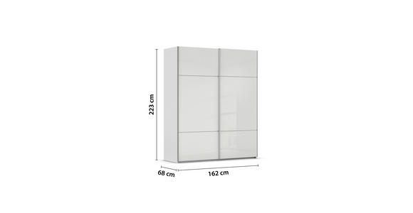 SCHWEBETÜRENSCHRANK 162/223/68 cm 2-türig Grau, Weiß - Alufarben/Weiß, KONVENTIONELL, Glas/Holzwerkstoff (162/223/68cm) - Novel
