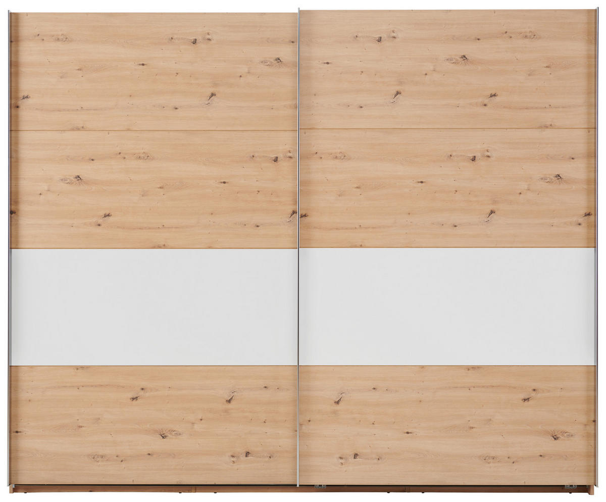 SCHWEBETÜRENSCHRANK Graphitfarben, Weiss, Eiche Artisan  - Chromfarben/Weiss, Konventionell, Holzwerkstoff/Metall (270/225/64cm) - home24