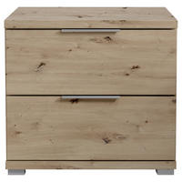 Noptieră, 46/43/42 cm, stejar Artisan - stejar Artisan/culoare aluminiu, Konventionell, plastic/material pe bază de lemn (46/43/42cm) - Xora