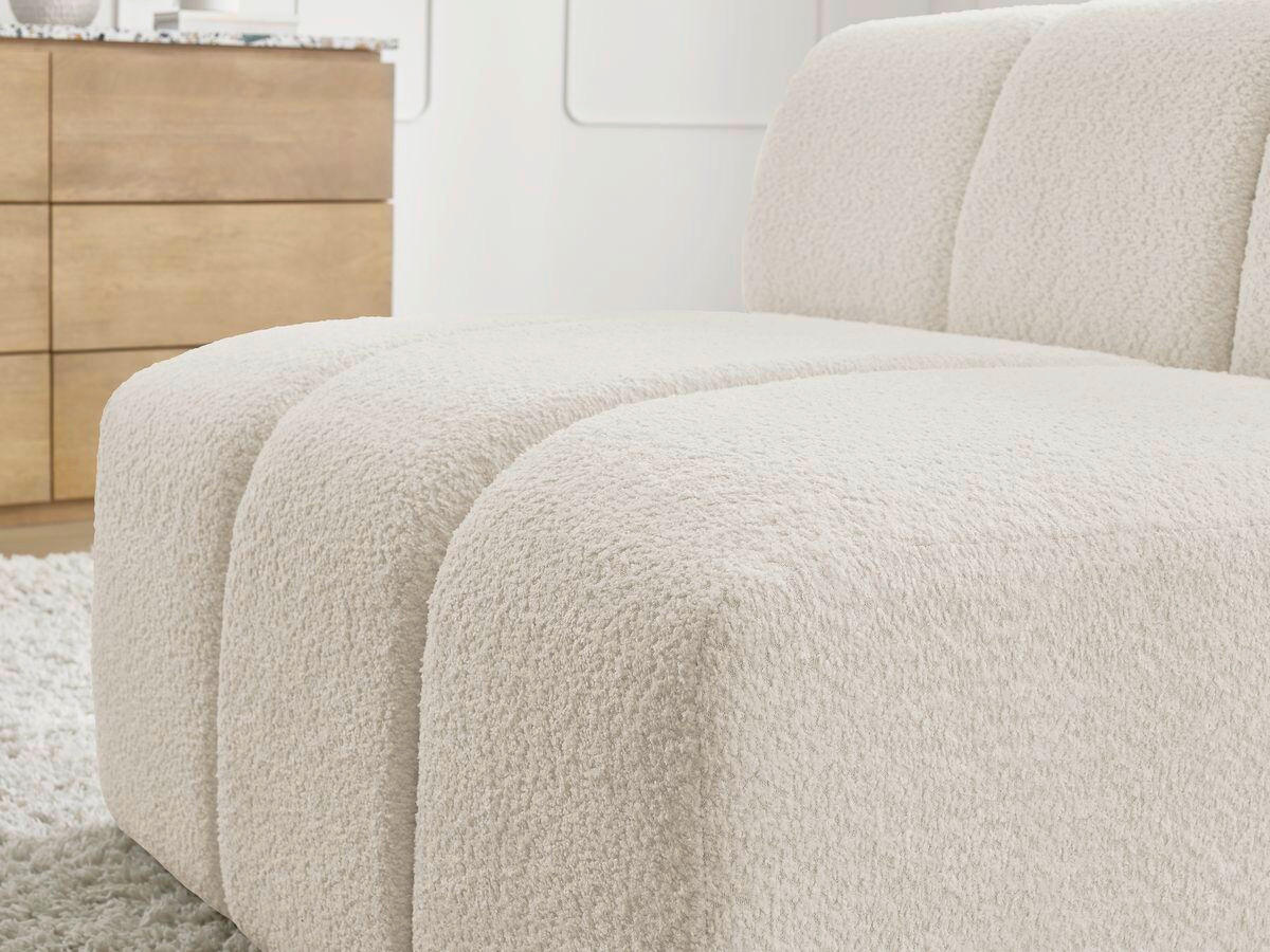 SOFAELEMENT ANNECY Bouclé Beige  - Beige/Schwarz, MODERN, Kunststoff/Textil (91/72/91cm)