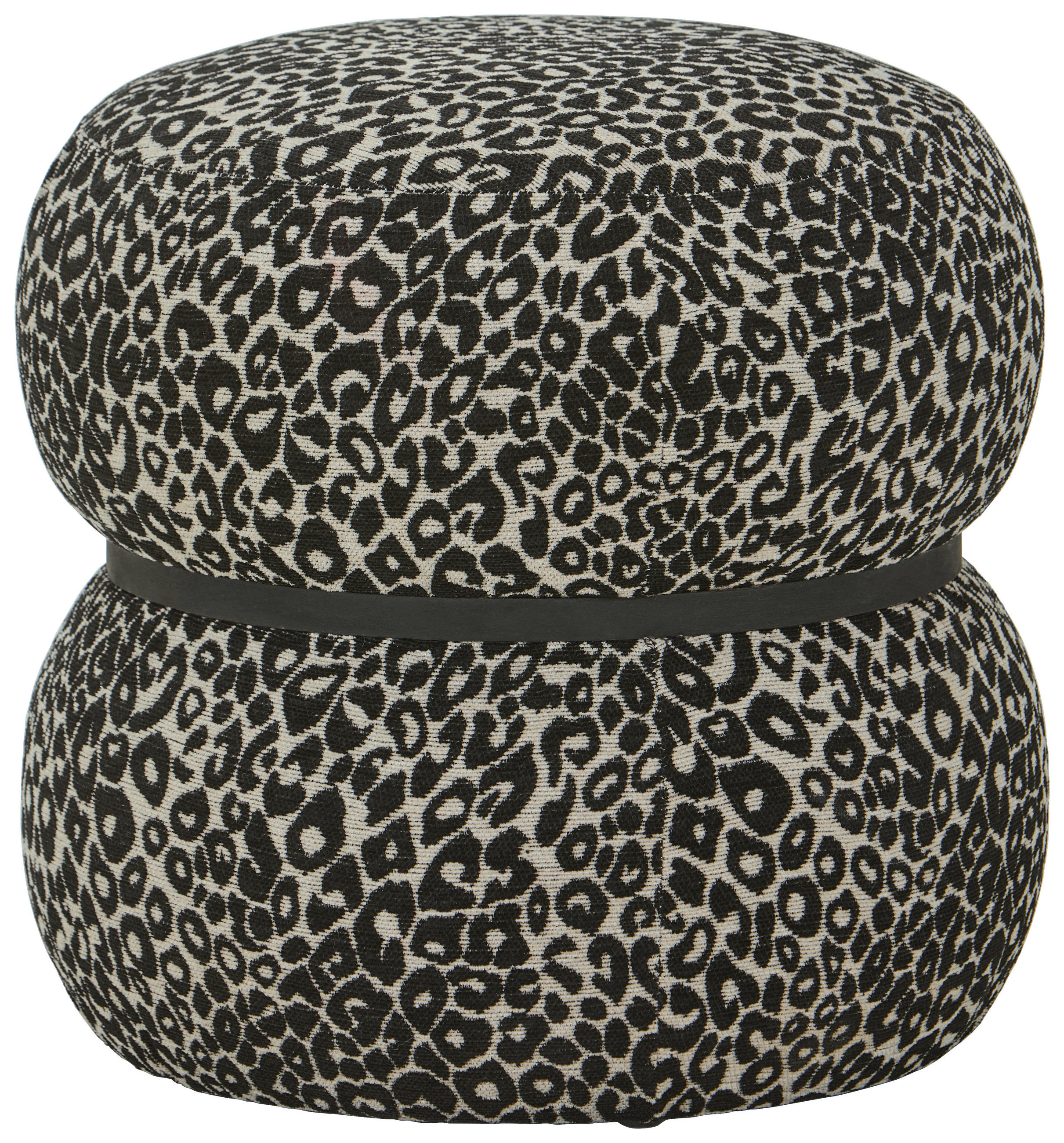 Taburet din lemn, textil, material pe bază de lemn, negru, alb - alb/negru, Basics, lemn/textil (44/42/44cm) - Carryhome
