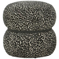 Taburet din lemn, textil, material pe bază de lemn, negru, alb - alb/negru, Basics, lemn/textil (44/42/44cm) - Carryhome