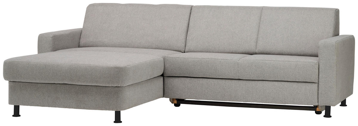 ECKSOFA in Webstoff Platinfarben  - Platinfarben/Schwarz, Design, Kunststoff/Textil (165/257cm) - Xora