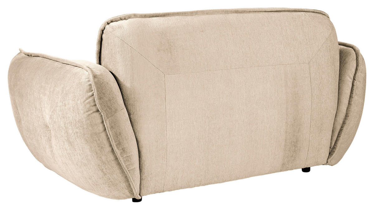 XXL-SESSEL in Chenille Creme  - Creme/Schwarz, Modern, Kunststoff/Textil (182/87/184cm) - Trendmanufaktur