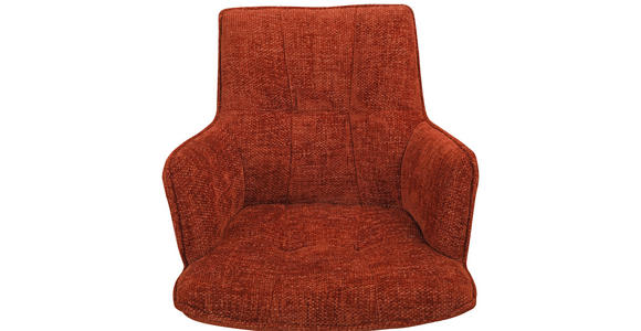 ARMLEHNSTUHL in Eisen Chenille - Eichefarben/Rostfarben, Design, Holz/Textil (59,5/88,5/63cm) - Novel