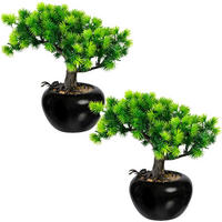 KUNSTPFLANZE Bonsai 19 cm  - Schwarz/Braun, Design, Keramik/Kunststoff (19cm) - P & B
