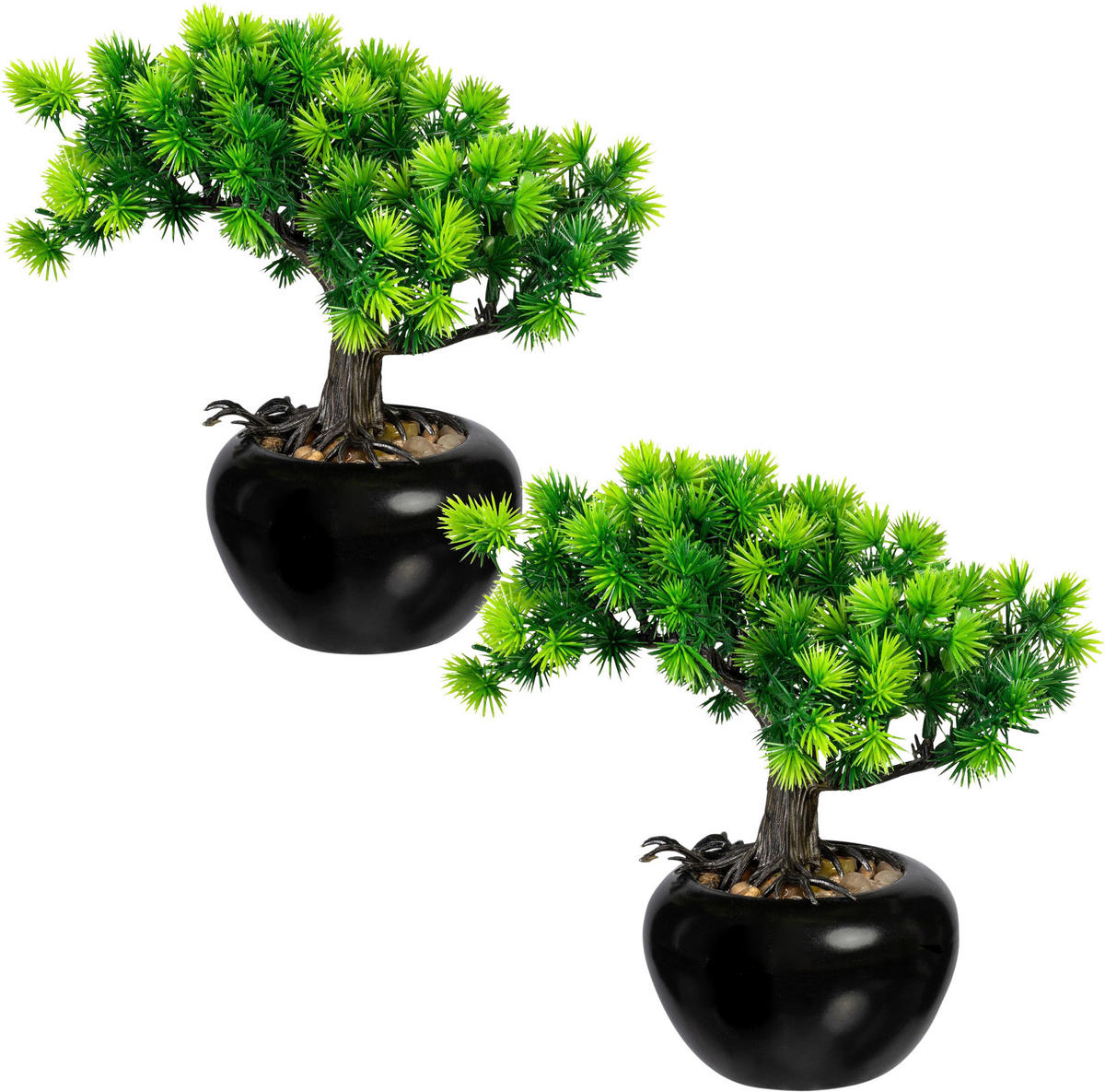 KUNSTPFLANZE Bonsai 19 cm  - Schwarz/Braun, Design, Keramik/Kunststoff (19cm) - P & B