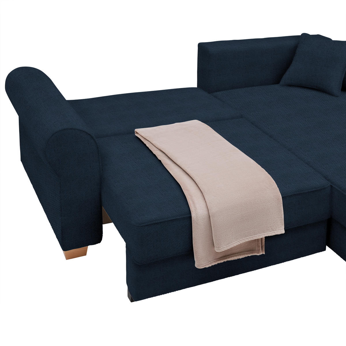 HÖRNSOFFA i mörkblå  - mörkblå, Modern, trämaterial/trä (255/185cm) - MID.YOU