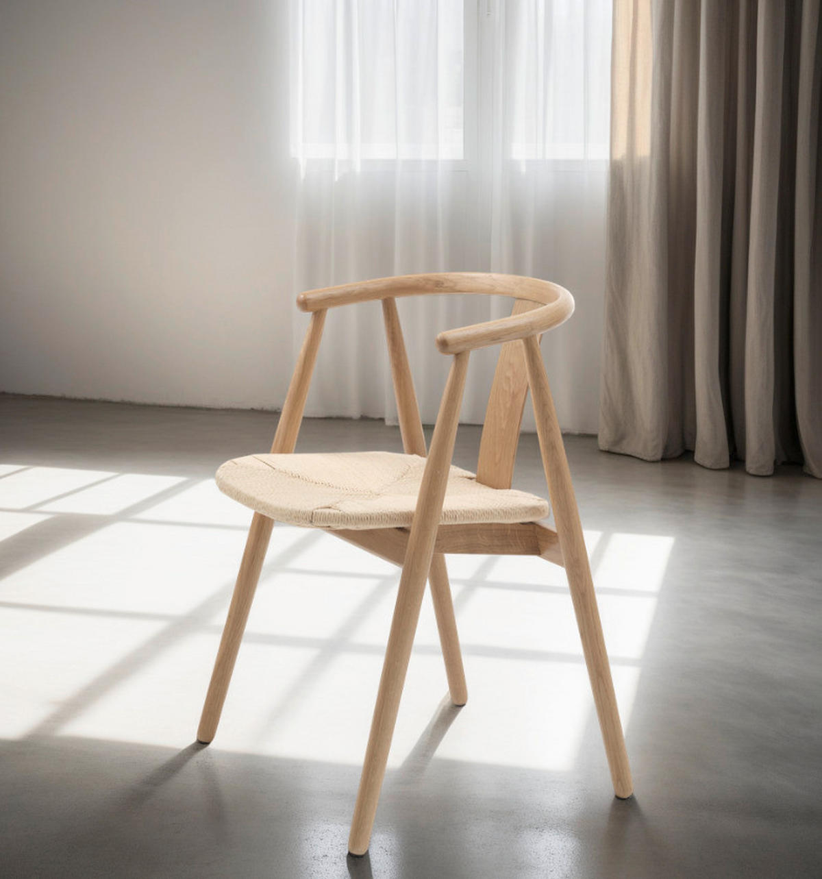 ARMLEHNSTUHL  in Webstoff  - Creme/Naturfarben, Basics, Holz/Textil (59/76,6/52cm) - Boxxx