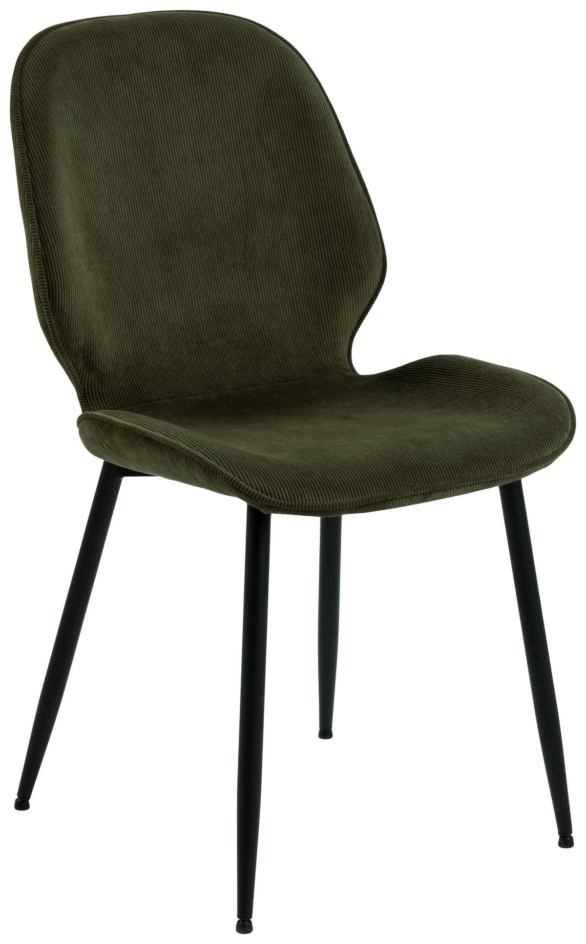 STUHL Cord Olivgrün  - Schwarz/Olivgrün, Design, Textil/Metall (48/85/58cm) - Carryhome